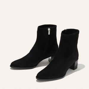 Margaux The Downtown Boot, Black Suede Ankle Booties, Size 8